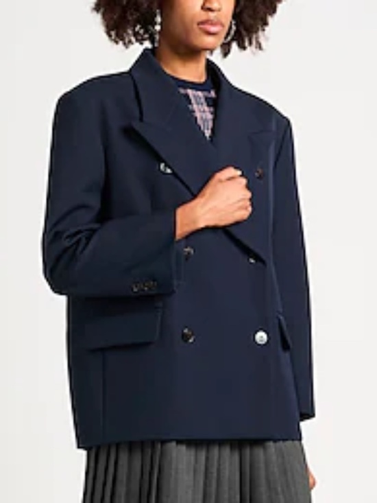 Sandro Jackets & Blazers - Royal Oversized Double-Breasted Blazer